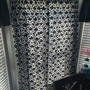 Black and cream drapes